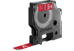 Labeltape Dymo LabelManager D1 polyester 12mm wit op rood