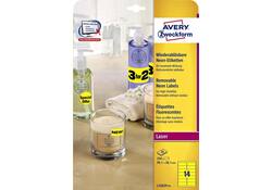 Etiket Avery L7263Y-25 99.1x38.1mm neon geel 350stuks