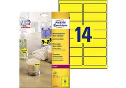 Etiket Avery L7263Y-25 99.1x38.1mm neon geel 350stuks