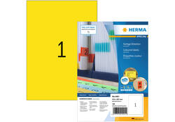 Etiket HERMA 4401 210x297mm A4 geel 100stuks