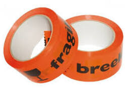 Waarschuwingstape IEZZY breekbaar 50mmx66m oranje/zwart