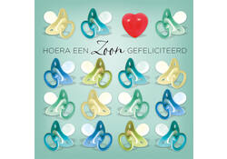 Wenskaart Paperclip navulset geboorte zoon 6 kaarten