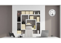 Wandklok Unilux Instinct Ø 30.5cm zilvergrijs/wit