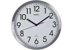 Wandklok MAUL Move RC Ø30.5x4.5cm aluminium frame /wit incl.batterij
