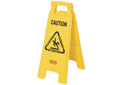 Waarschuwingsbord Rubbermaid tweezijdig meertalig 64cm geel
