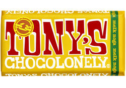 Chocolade Tony's Chocolonely melk noga reep 180gr