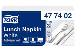 Servetten Tork Enviroment Print 1/8 gevouwen 2-laags 200st wit 477402