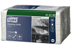 Reinigingsdoek Tork W8 Premium 1-laags 55 vel wit 510150