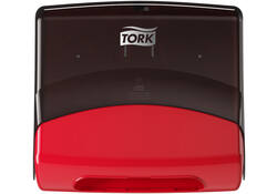 Reinigingsdoekdispenser Tork W4 Performance wandmontage zwart/rood 654008