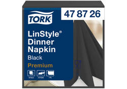 Dinerservet Tork Linstyle Premium 1/4 vouw 1-laags 390x390mm 50 vel zwart 478726