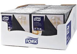 Dinerservet Tork Linstyle Premium 1/4 vouw 1-laags 390x390mm 50 vel zwart 478726