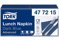 Lunchservet Tork Advanced 1/4 vouw 2-laags 328x325mm 200 vel donkerblauw 477215
