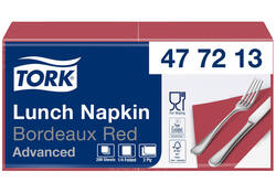 Servetten Tork 2-laags 1/4 gevouwen 200 st bordeaux 477213