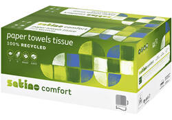 Handdoek Satino Comfort PT3 c-vouw 2-laags 25x32cm wit 277420