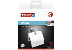 Toiletrolhouder met deksel tesa® Smooz hoogglans verchroomd metaal zelfklevend