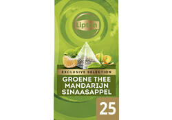 Thee Lipton Exclusive groene thee mandarijn sinaasappel 25 pramidezakjesx2gr
