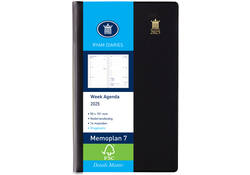 Agenda 2027 Ryam Memoplan 7 Suprema ringplastic 7dagen/2pagina's zwart