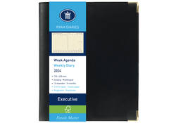 Agenda 2027 Ryam Executive Nappa 7dagen/2pagina's ringplastic zwart