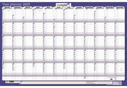 Jaarplanner 2027 Legamaster 1 persoon 90x60cm horizontaal gelamineerd Engelstalig