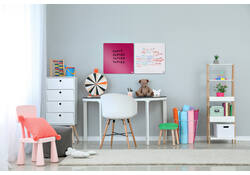 Whiteboard Nobo tegel 36x36cm roze magnetisch
