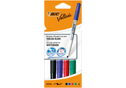 Viltstift Bic Velleda 1744 whiteboard rond medium assorti kartonnen etui à 4 stuks