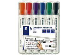 Viltstift Staedtler Lumocolor 351 whiteboard set à 6 stuks assorti