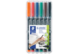 Viltstift Staedtler Lumocolor 317 permanent M set à 6 stuks