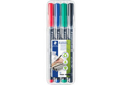 Viltstift Staedtler Lumocolor 317 permanent M set à 3 +1 stuk gratis
