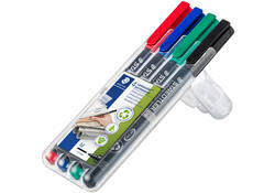 Viltstift Staedtler Lumocolor 317 permanent M set à 3 +1 stuk gratis