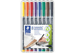 Viltstift Staedtler Lumocolor 317 permanent M set à 8 stuks