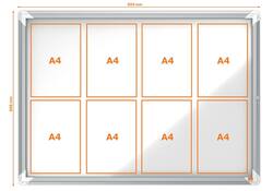 Binnenvitrine Nobo Premium Plus 8x A4 draaideur magnetisch