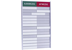 Aan- afwezigheidsbord voor 15 namen