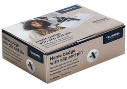 Badge Europel met clip en speld 75x40mm 24st