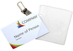 Badge Europel met strip en clip 90x60mm