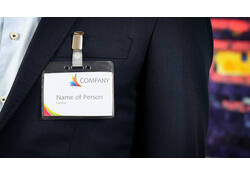 Badge Europel met strip en clip 90x60mm