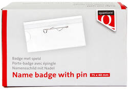 Badge Quantore met speld 40x75mm
