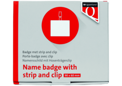Badge Quantore met clip 60x90mm