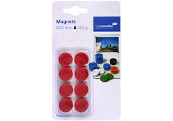 Magneet Legamaster 20mm 250gr rood 8stuks
