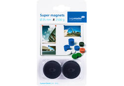Magneet Legamaster 35mm super 2500gr zwart 2stuks