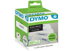 Etiket Dymo LabelWriter naamkaart hangmap 12x50mm 1 rol á 220 stuks wit