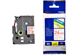 Labeltape Brother P-touch TZE-252 24mm rood op wit