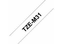 Labeltape Brother P-touch TZE-M31 12mm zwart op mat transparant