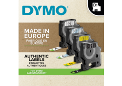 Labeltape Dymo LabelManager D1 polyester 12mm zwart op transparant