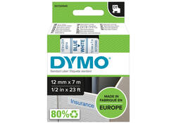 Labeltape Dymo LabelManager D1 polyester 12mm blauw op wit