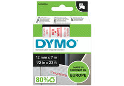 Labeltape Dymo LabelManager D1 polyester 12mm rood op wit