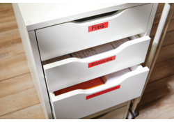 Labeltape Dymo LabelManager D1 polyester 12mm zwart op rood
