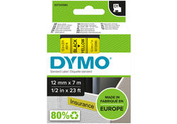 Labeltape Dymo LabelManager D1 polyester 12mm zwart op geel