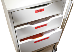 Labeltape Dymo LabelManager D1 polyester 19mm zwart op rood
