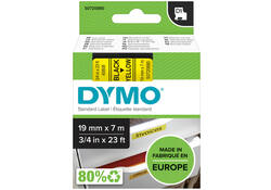 Labeltape Dymo LabelManager D1 polyester 19mm zwart op geel