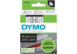 Labeltape Dymo LabelManager D1 polyester 19mm zwart op wit